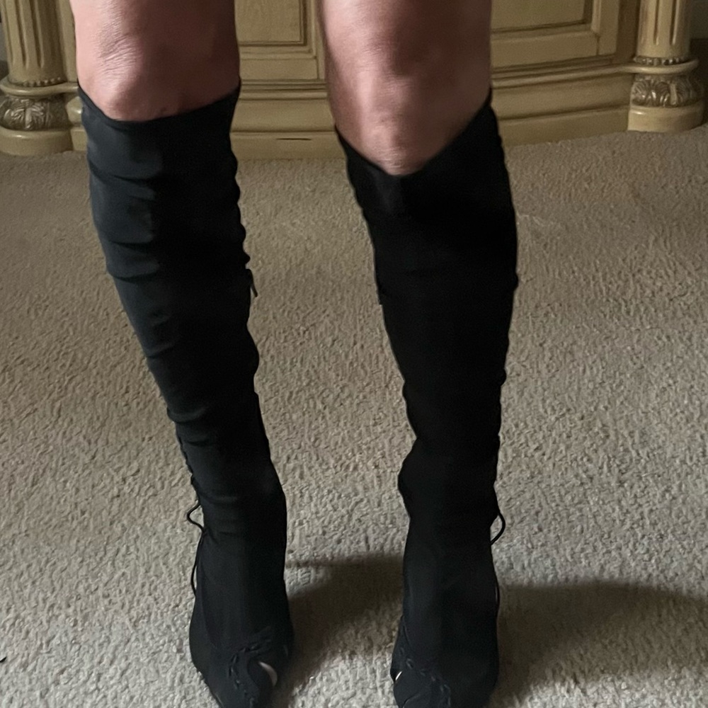 Black Spring/Summer Over The Knee Boots - Picture 6 of 15